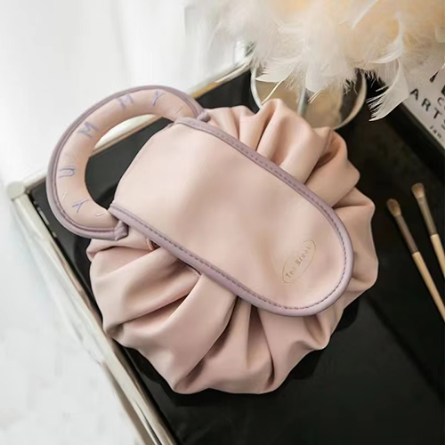 Custom logo drawstring cosmetic pouch for branding and GWP campaigns
